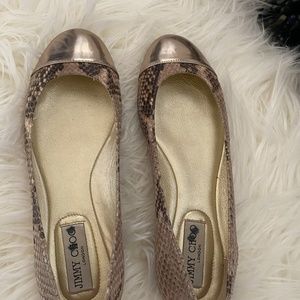 Jimmy Choo snake skin flats size 37.5